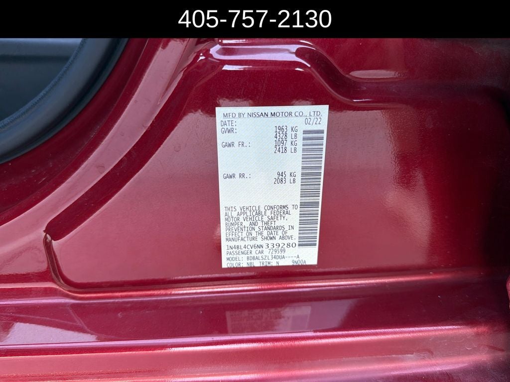 2022 Nissan Altima 2.5 SR