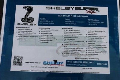 2026 Ford F-250SD Lariat SHELBY SUPER BAJA