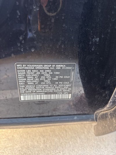 2022 Volkswagen Atlas Cross Sport 3.6L V6 SEL Premium R-Line
