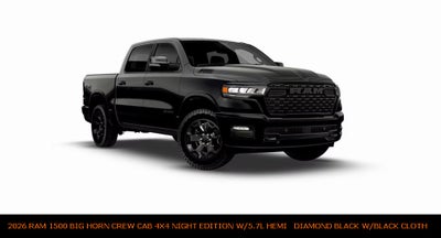 2026 RAM 1500 Big Horn/Lone Star Crew Cab 4x4 Night Edition w/5.7L Hemi