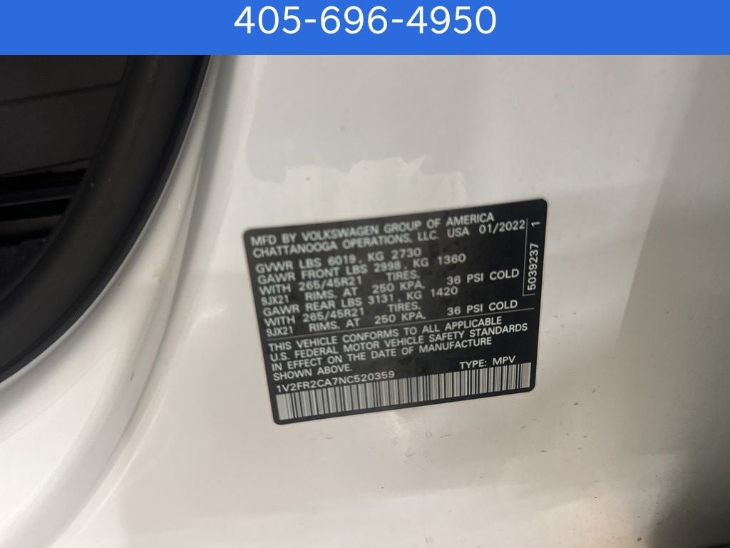 2022 Volkswagen Atlas 3.6L V6 SEL Premium R-Line