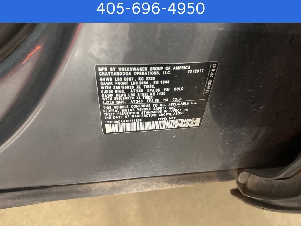 2018 Volkswagen Atlas SEL Premium 4Motion