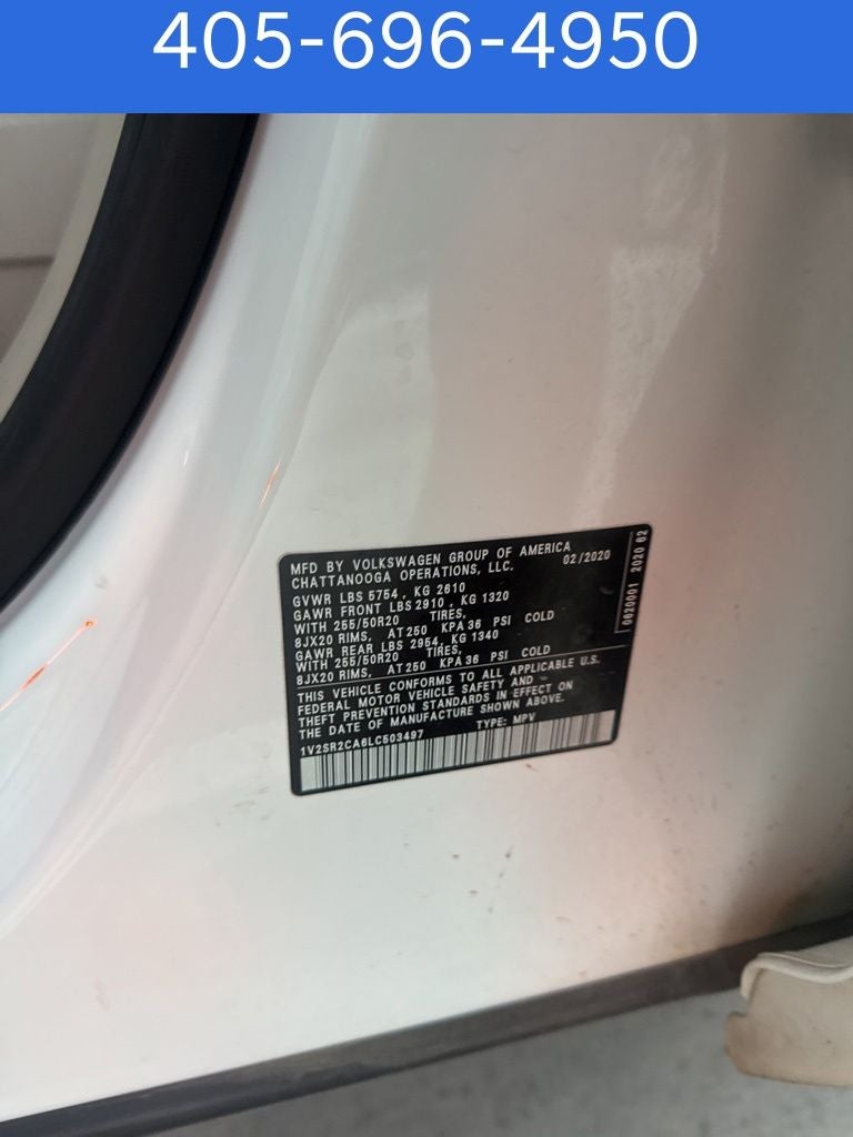 2020 Volkswagen Atlas 3.6L V6 SEL R-Line R-Line