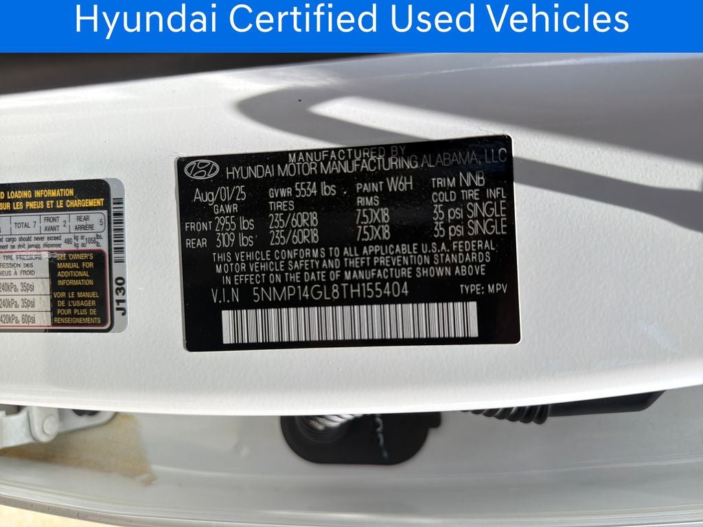2026 Hyundai Santa Fe SE CERTIFIED