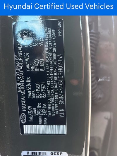 2024 Hyundai Santa Fe Limited CERTIFIED