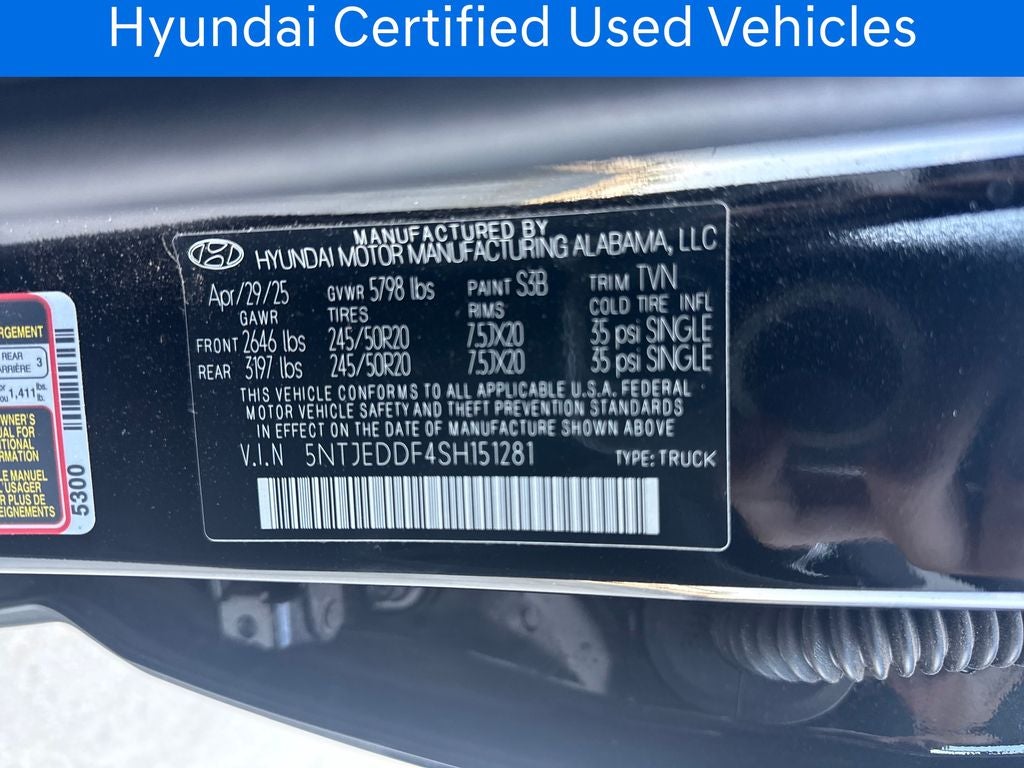 2025 Hyundai Santa Cruz Limited CERTIFIED