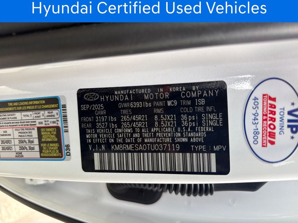 2026 Hyundai Palisade Hybrid Calligraphy CERTIFIED