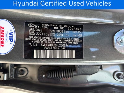 2026 Hyundai Elantra SEL Sport CERTIFIED