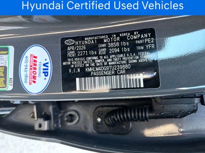 2026 Hyundai Elantra SEL Sport CERTIFIED
