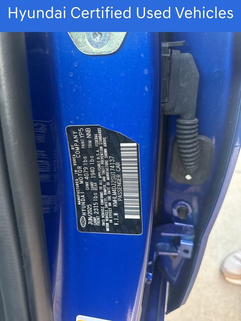 2025 Hyundai Elantra Hybrid Blue CERTIFIED
