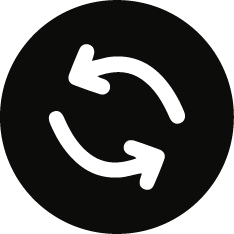 two arrows in a circle shape